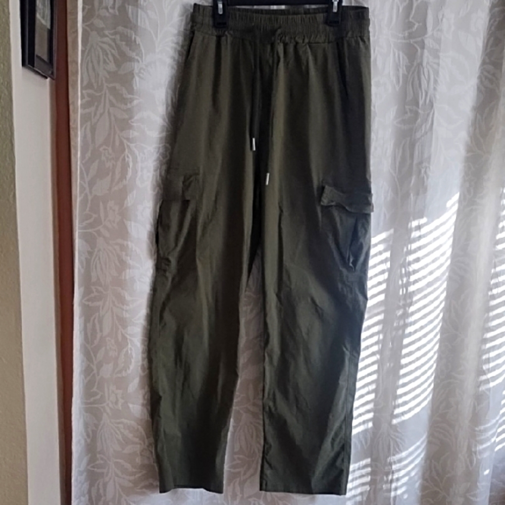 Women's Olive Cargo Pants with Pockets